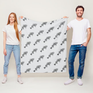 Fish skeleton fleece blanket