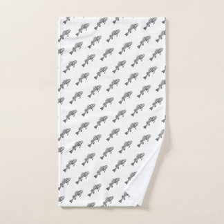 Fish skeleton hand towel