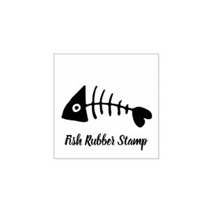 Fish Skeleton mini Rubber Stamp