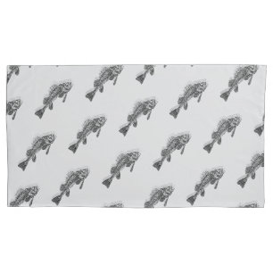 Fish skeleton pillowcase