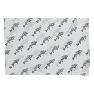 Fish skeleton pillowcase