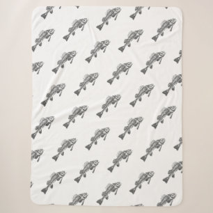 Fish skeleton sherpa blanket