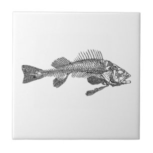 Fish skeleton tile