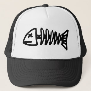 fish skeleton trucker hat