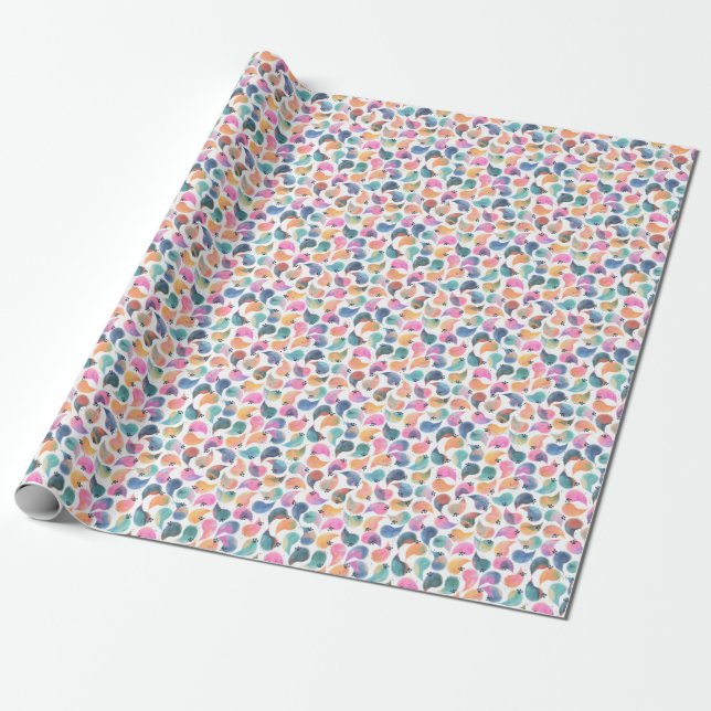 Fish Skin Watercolor Wrapping Paper (Unrolled)
