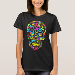 Fish Skull Autism Awareness Animals T-Shirt
