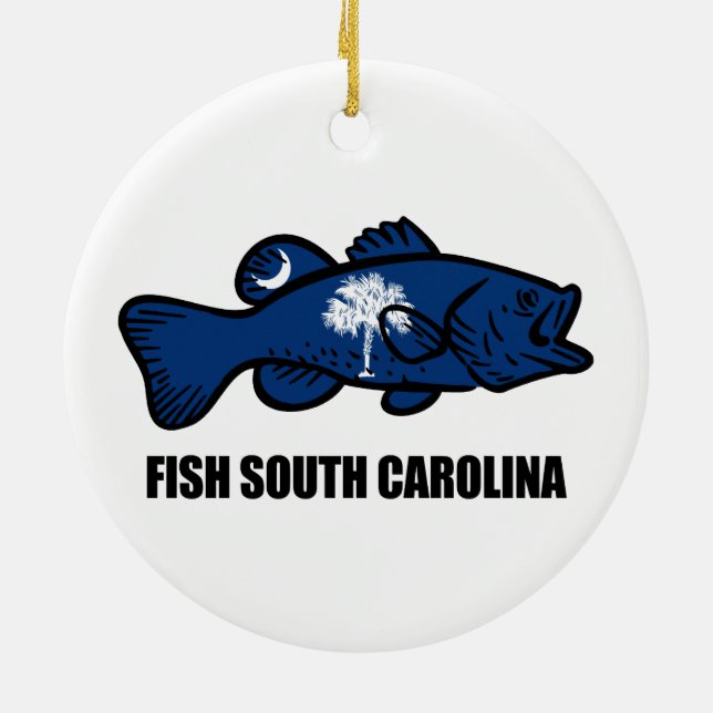 Fish South Carolina Ceramic Tree Decoration (Back)