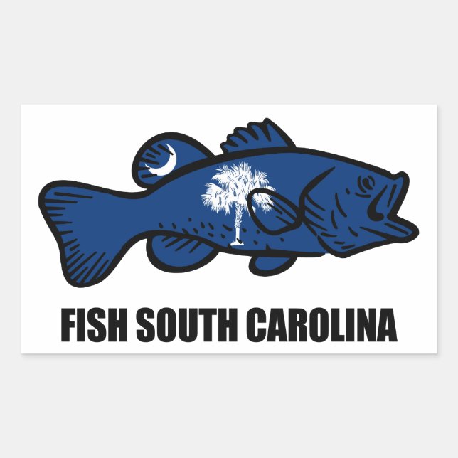 Fish South Carolina Rectangular Sticker (Front)