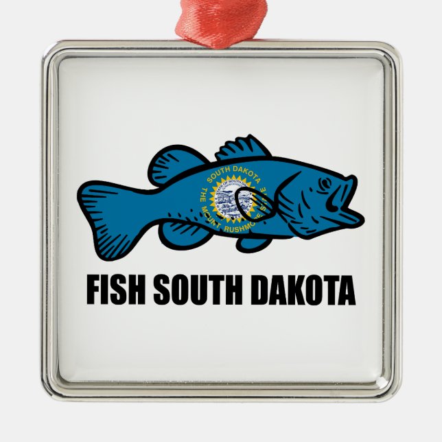 Fish South Dakota Metal Tree Decoration (Front)