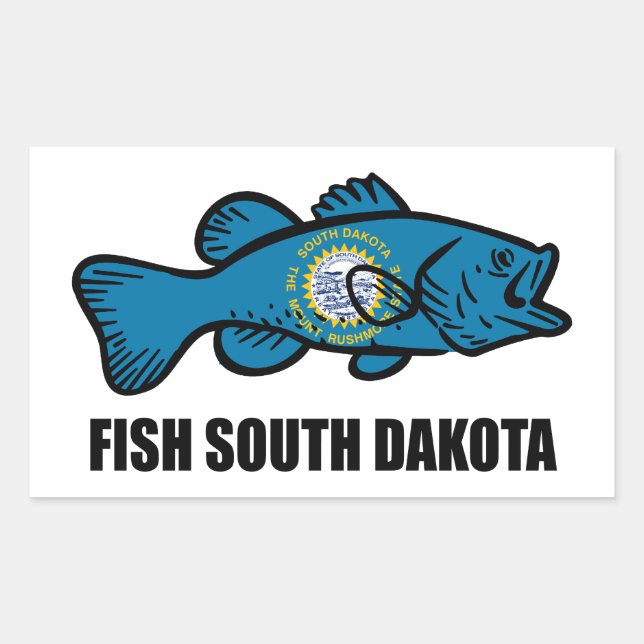 Fish South Dakota Rectangular Sticker (Front)