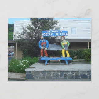 Fish Statue In Kodiak Alaska Postcard