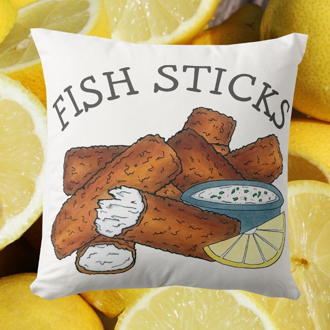 Fish Sticks Fishsticks Fish Fingers Tartar Sauce Cushion (Fish Sticks Pillow)