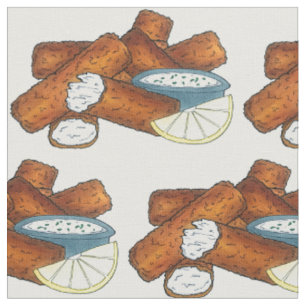 Fish Sticks Fishsticks Fish Fingers Tartar Sauce Fabric