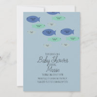 Fish Swimming Aquarium Blue Baby Shower