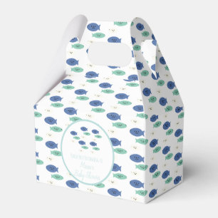Fish Swimming Blue Baby Shower Favour Box