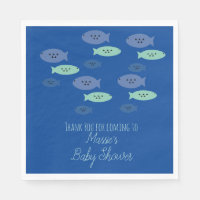 Fish Swimming Blue Baby Shower