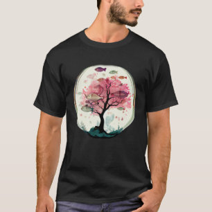 Fish swimming with Cherry blossom coral tree under T-Shirt