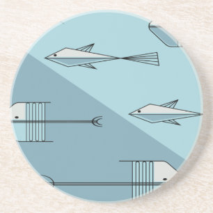 FISH TALE Coaster 4.5" AQUA