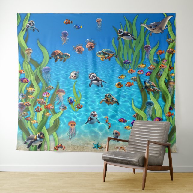 Fish Tank 1 Photo Backdrop Wall Tapestry  (In Situ (Horizontal))