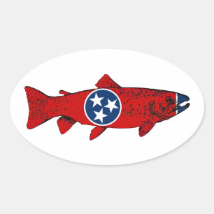 Fish Tennessee Trout Oval Sticker