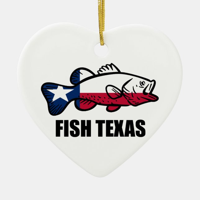 Fish Texas Ceramic Tree Decoration (Front)