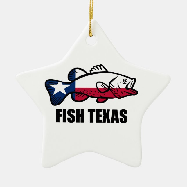 Fish Texas Ceramic Tree Decoration (Front)