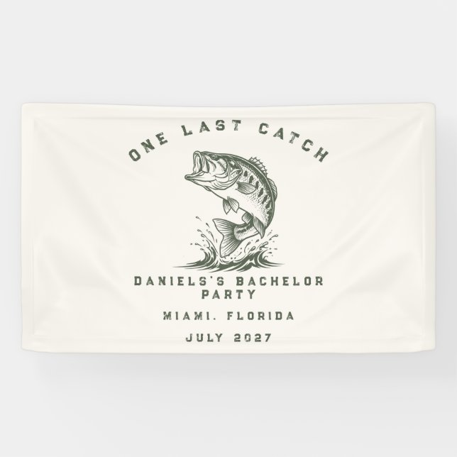 Fish Themed Custom Fishing Bachelor Party Banner (Horizontal)