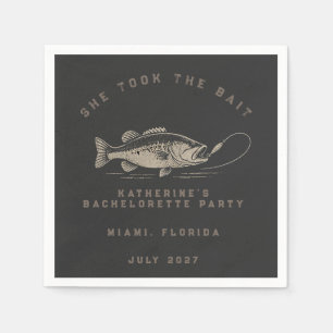 Fish Themed Custom Fishing Bachelorette Party Napkin
