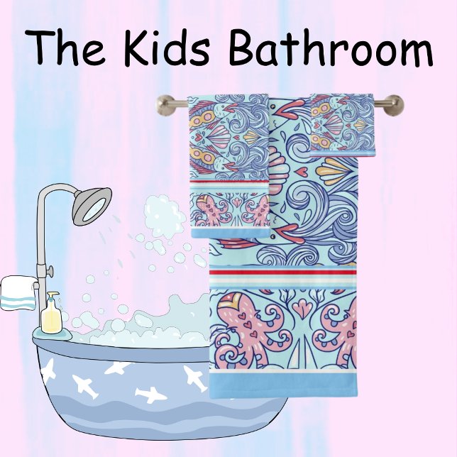 Fish Themed Red, White, Blue Towel (Creator Uploaded)