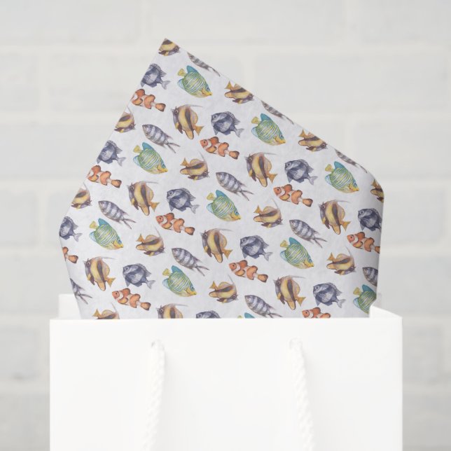 Fish Tissue Paper, Marine Life Decoupage Paper (Gift Bag)