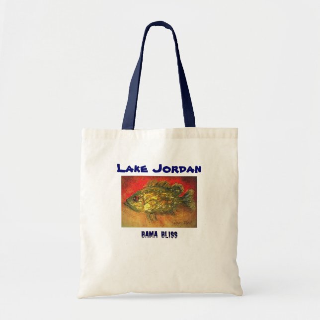 Fish Tote Bag, handy-size "Lake Jordan" Alabama (Front)