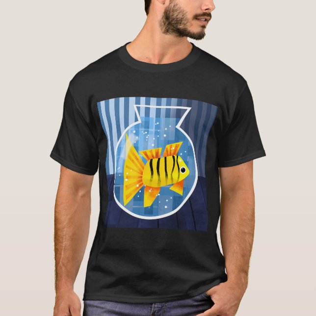 Fish transparent Sticker T-Shirt (Front)
