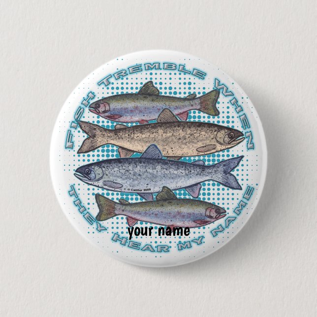 Fish Tremble  pin button (Front)
