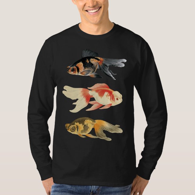 Fish Trio On Black T-Shirt (Front)