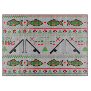 Fish Ugly Christmas Sweater Cutting Board