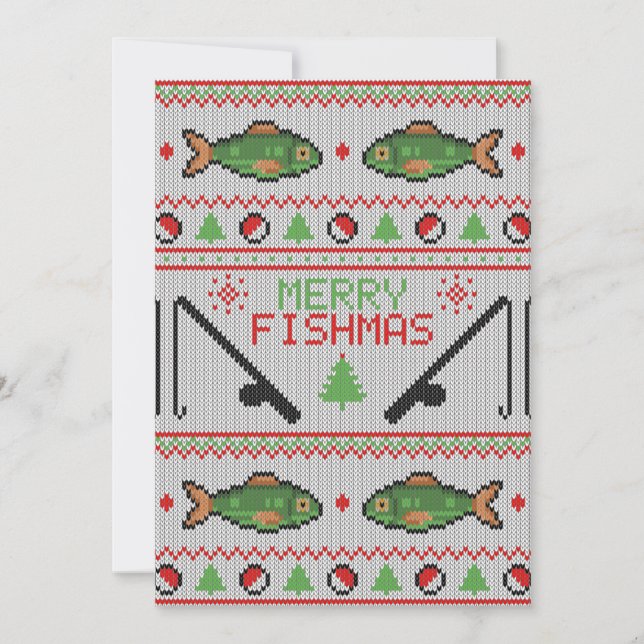 Fish Ugly Christmas Sweater Invitation (Front)