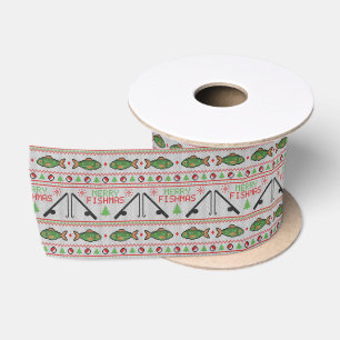Fish Ugly Christmas Sweater Satin Ribbon