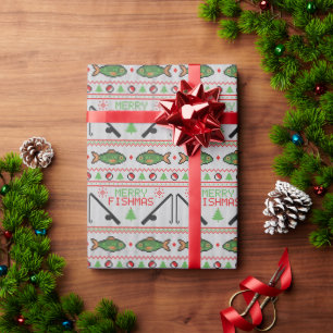 Fish Ugly Christmas Sweater Wrapping Paper