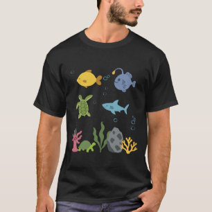 Fish Underwater Kids Anglerfish Shark T-Shirt