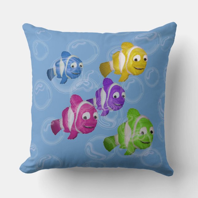 Fish Underwater (multicolored) Cushion (Front)