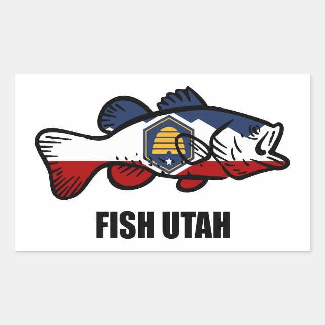 Fish Utah Rectangular Sticker (Front)