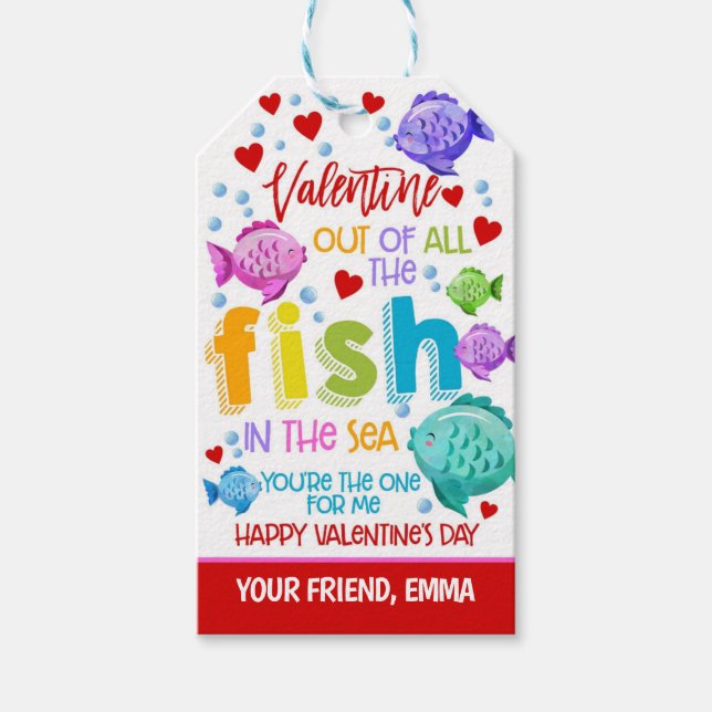 Fish Valentine Favour Tag (Front)