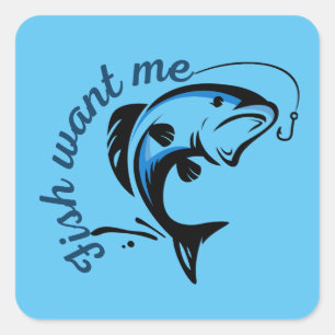 Fish Want Me Square Sticker