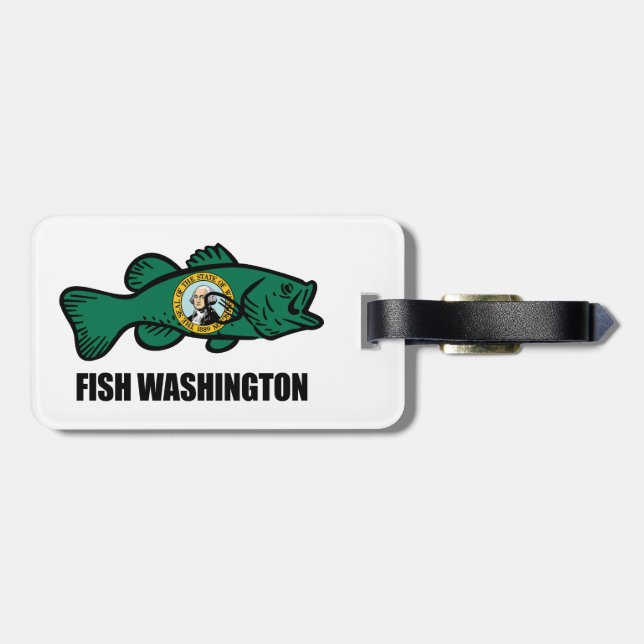 Fish Washington State Luggage Tag (Back Horizontal)