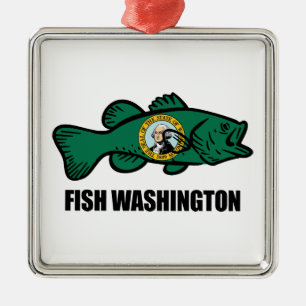 Fish Washington State Metal Tree Decoration