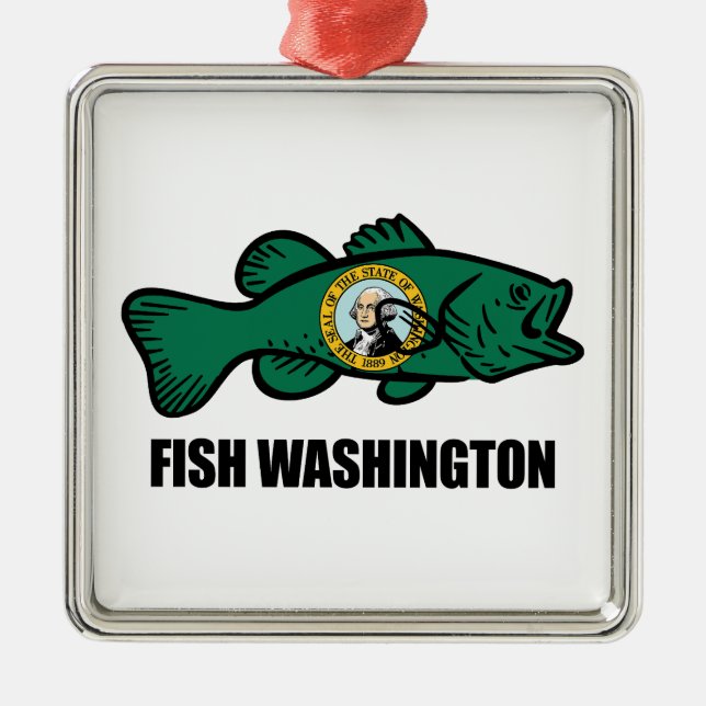 Fish Washington State Metal Tree Decoration (Front)