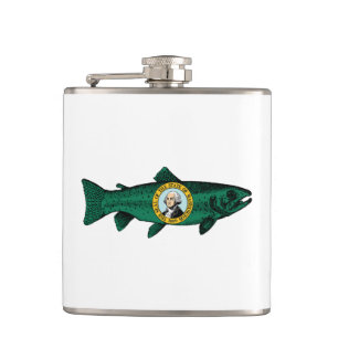 Fish Washington State Trout Hip Flask