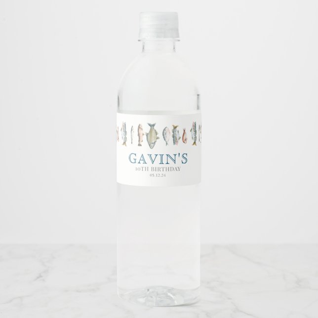 Fish water bottle labels, fish waters label (Front)