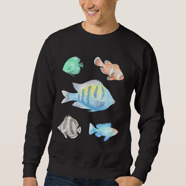 Fish Watercolor Collection 2 Active Sweatshirt (Front)