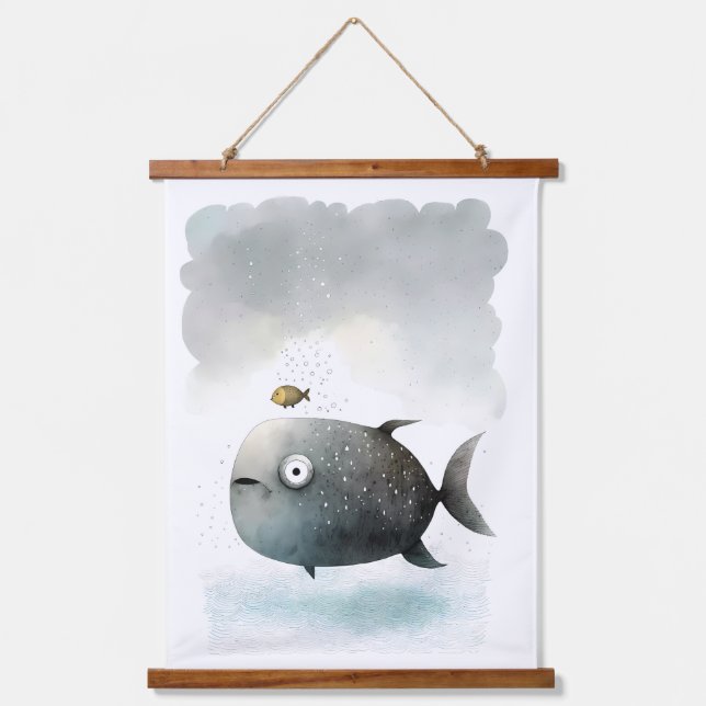 Fish watercolor print hanging tapestry (Front)